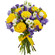 bouquet of yellow roses and irises. Kazakhstan
