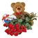 red roses with teddy and chocolates. Kazakhstan