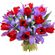 bouquet of tulips and irises. Kazakhstan